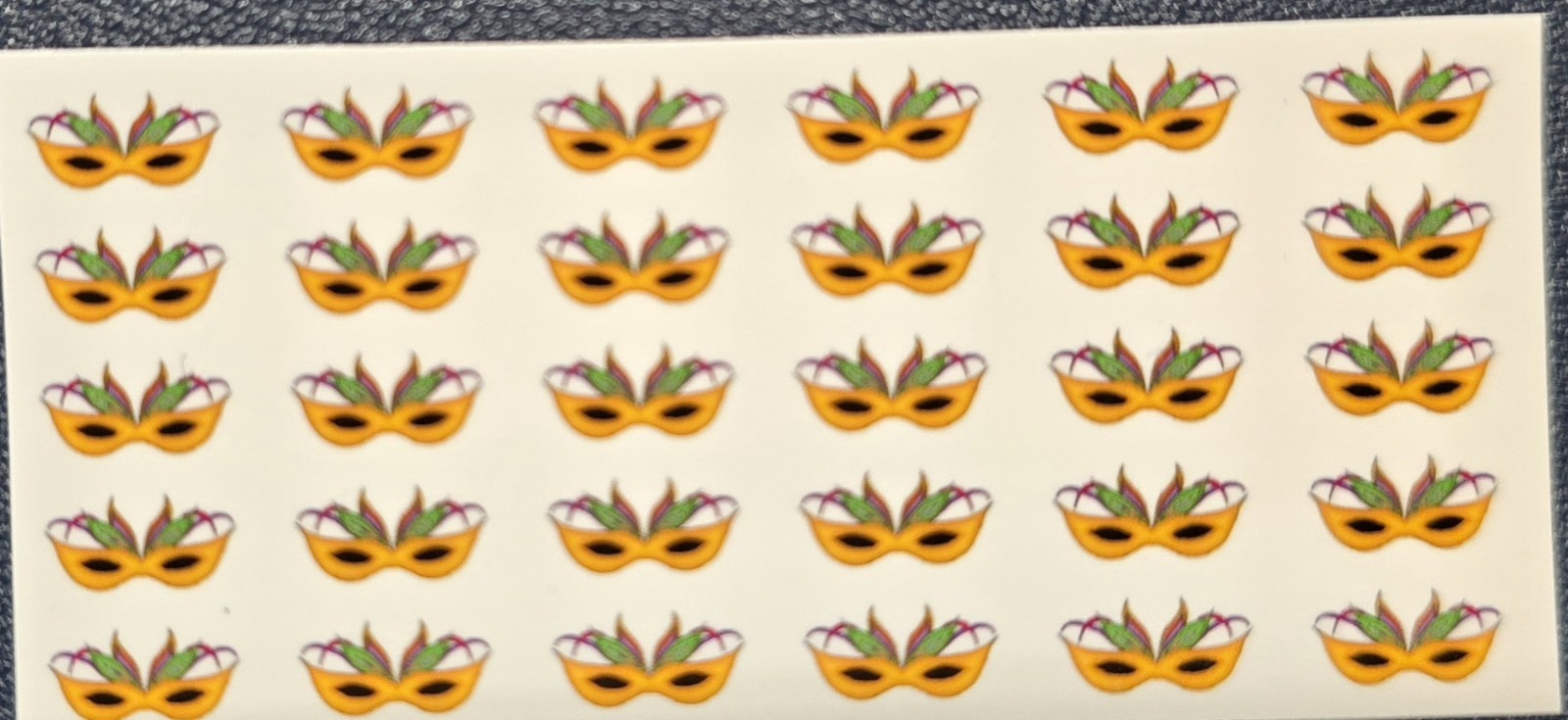 Waterslide Nail Decals Set of 30 Mardi Gras Mask