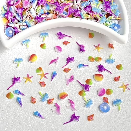 150PCS 3D Summer Beach Nail Charms Resin Ocean Theme Nail Rhinestones Style12