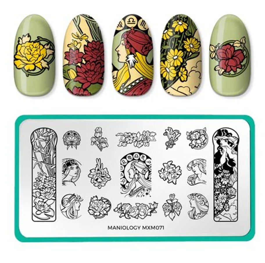 Maniology Mani X Me Nail Stamping Plates Set MXM071 MXM072 Art Floral Muse New