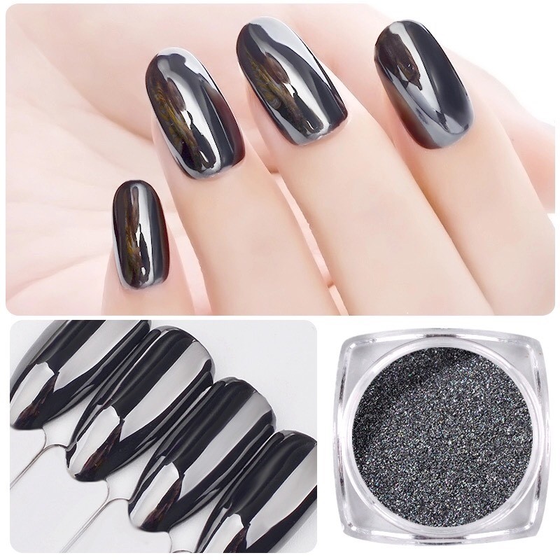 BLACK Nail Mirror Powder NEW ARRIVAL Real A+ Grade Chrome Effect Pigment (y10)
