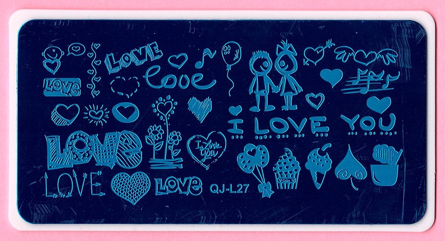 Valentines Day Love Nail Art DIY Stamping Metal Template Stencil Image Plate NEW