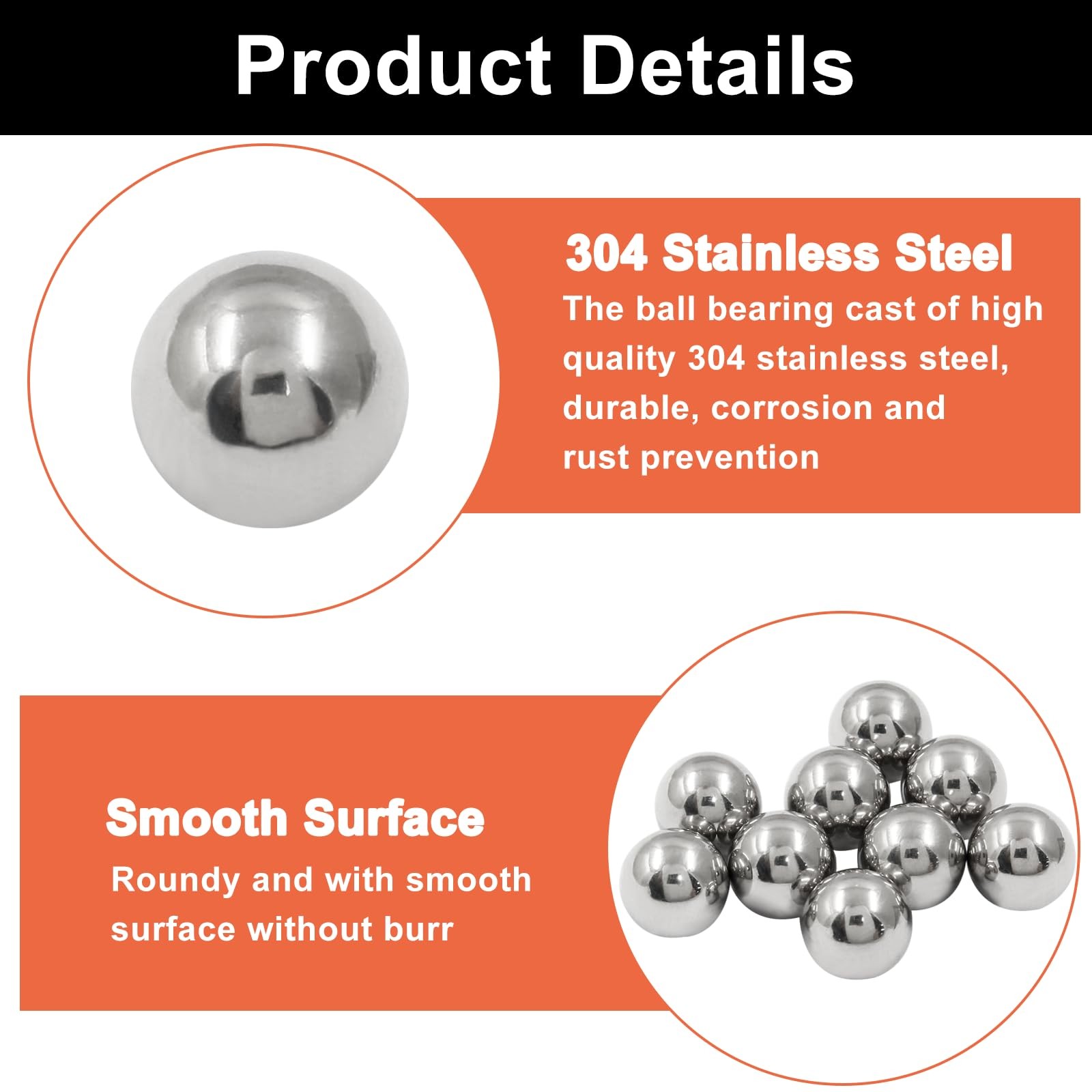 Moicstiy 11mm Ball Bearing 304 Stainless Steel Precision Steel Ball Metric Mi…
