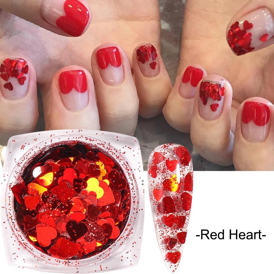 Holographic Glitter Mix Set, Hearts Butterflies Stars Sequins for DIY Nail Decor
