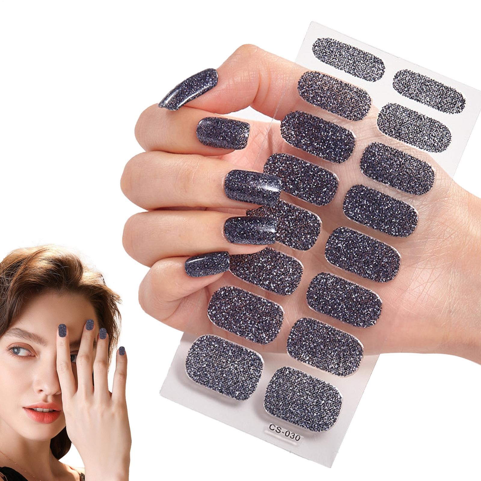 Nail Polish Stickers Peel And Stick Nail Wraps Semi-Cured Gel Nail Strips