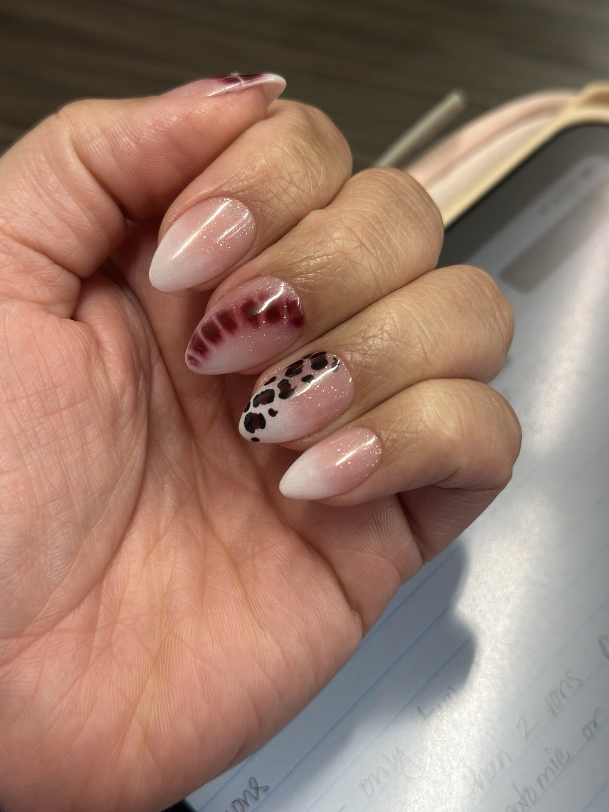 French ombre Press-On Nails, Glue Included