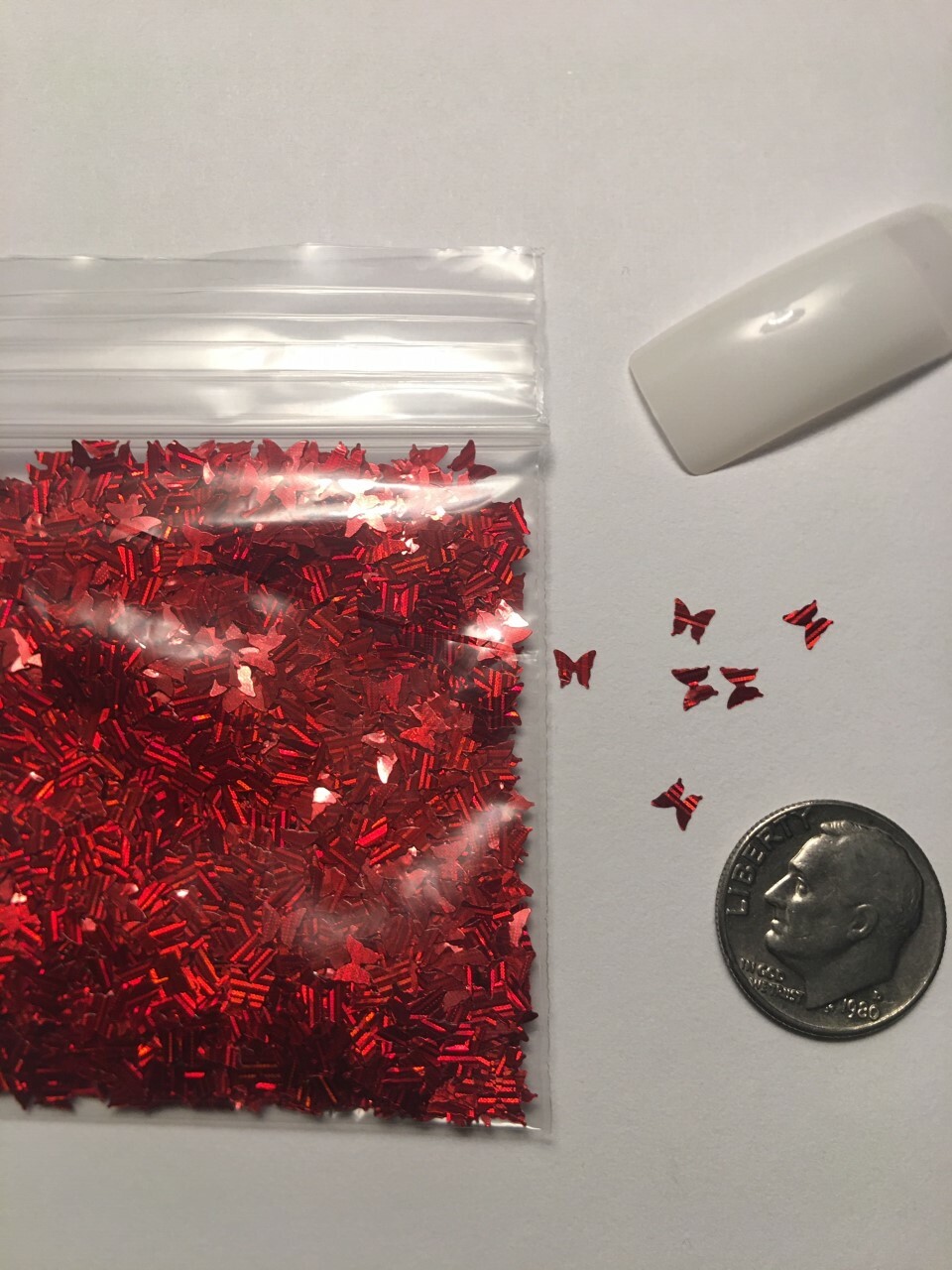 V-Day NEW Laser BUTTERFLY (LOVE HOT RED EVIL)Glitter 1tsp-Nail Art Face Craft-US