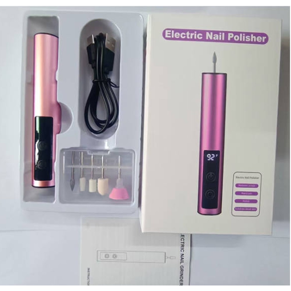 Pro Rechargeable Nail Drill 20000 RPM Aluminum Alloy Efile Rose Red/Pink