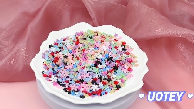 3D Color Tiny Flowers Charms for Nails, Acrylic Spring Blossom Tiny Flower Nail