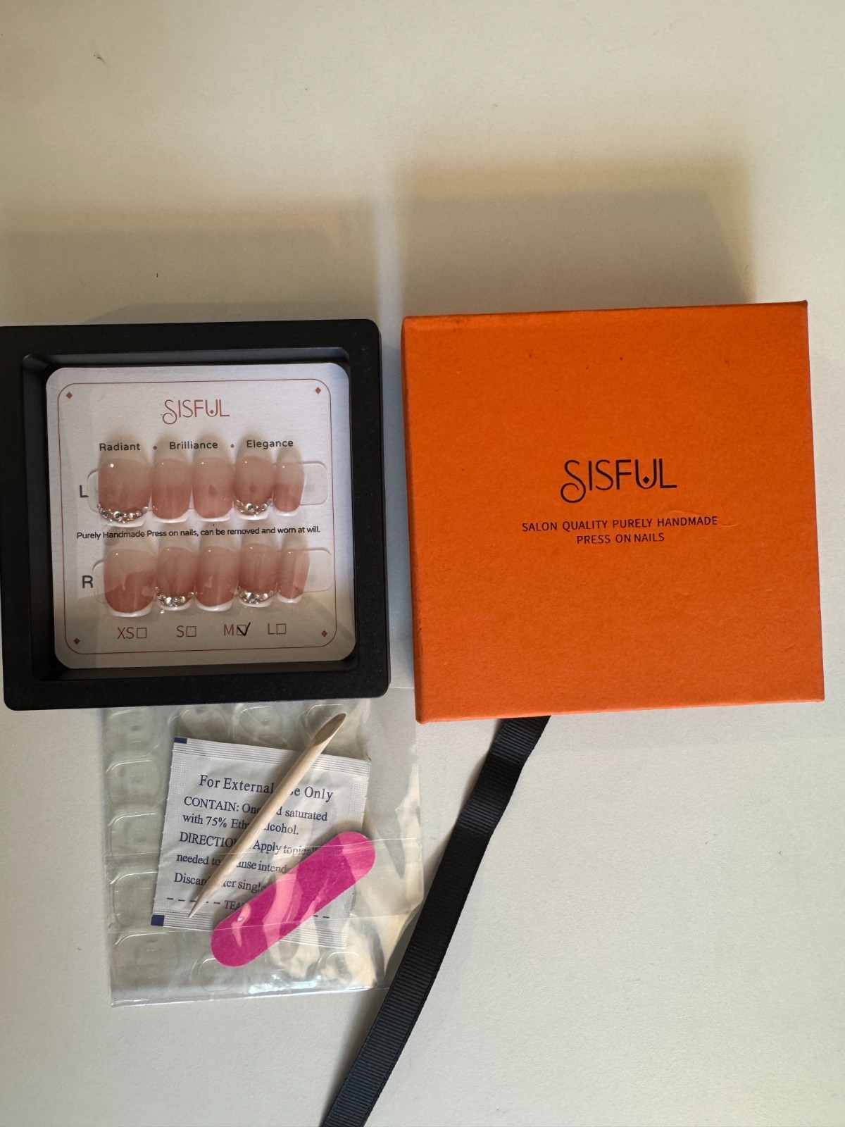 Sisful Crystal French Press-On Nails with Rhinestones