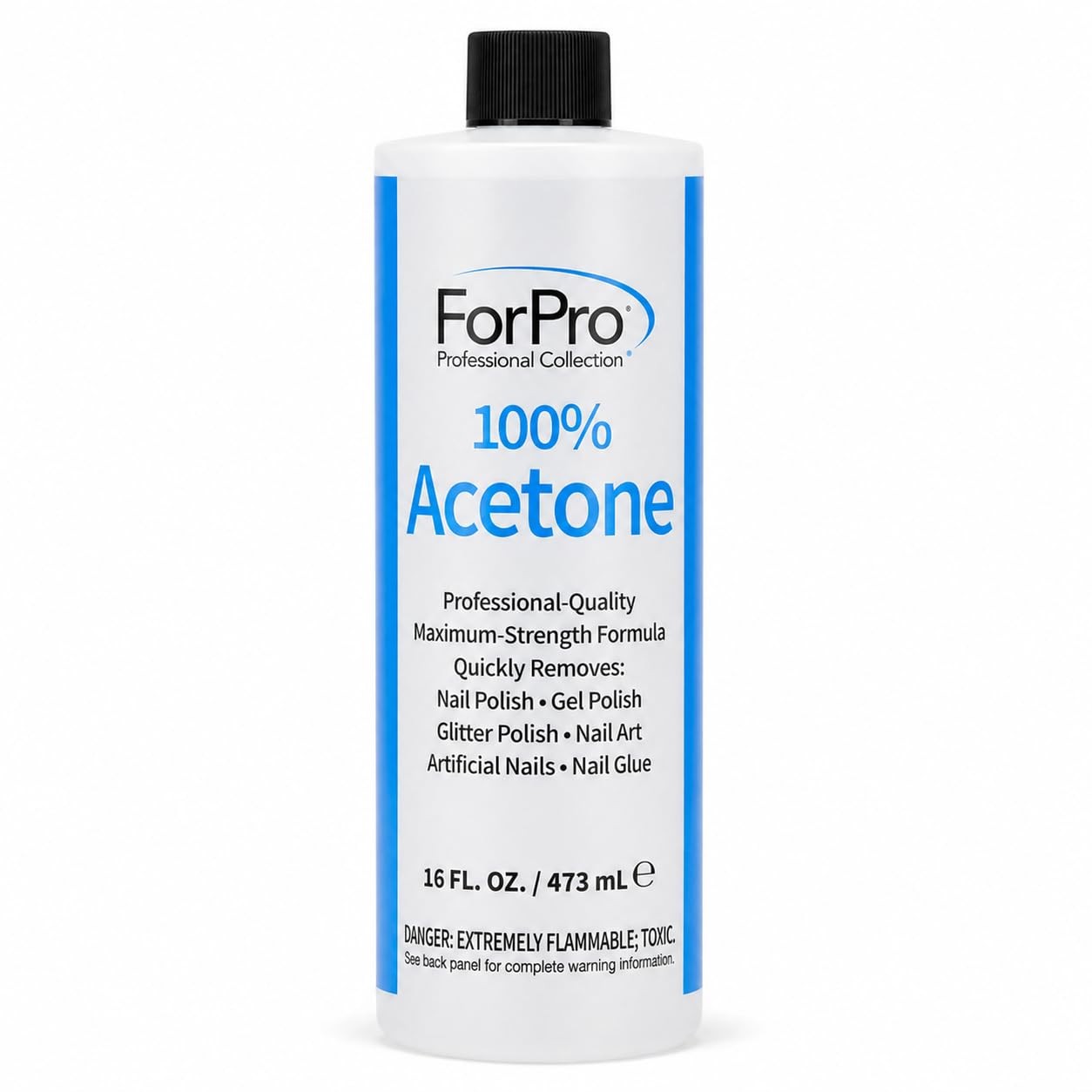 ForPro Professional Collection 100% Pure Acetone, 16 Fl Oz (Pack of 1), Clear