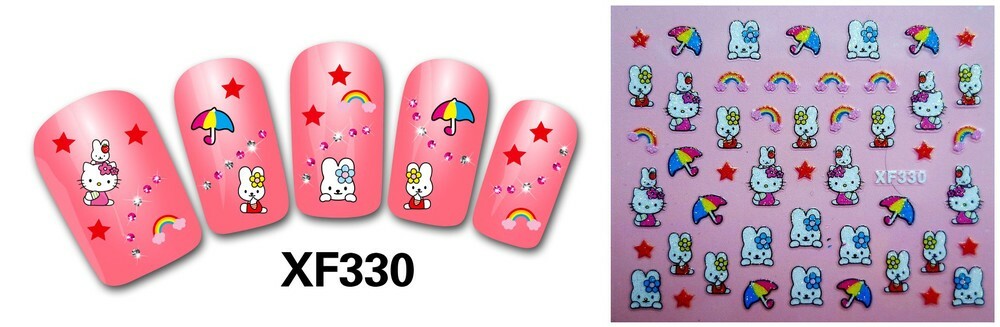 Hello Kitty 3D Glitter Nail Art Sticker Decal USA Seller Free Fast Shipping
