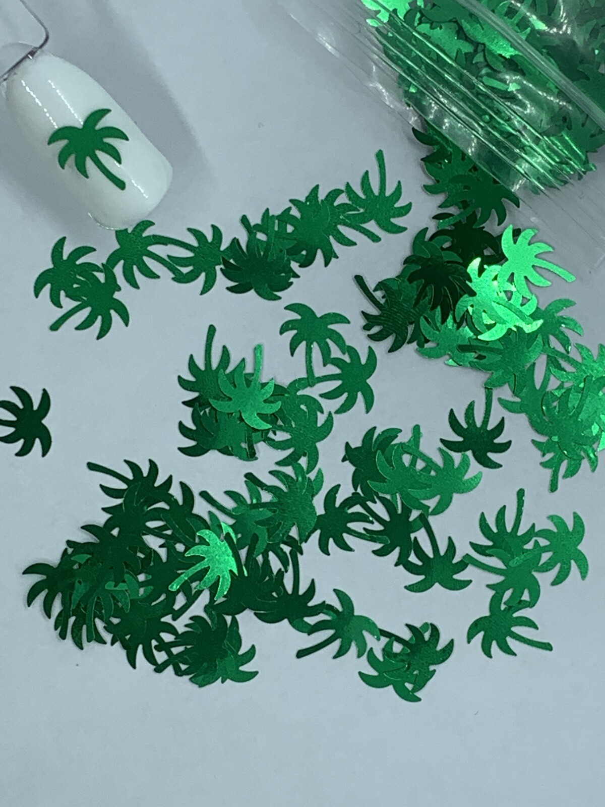 Metallic Green Palm Tree Nail Glitter | 1 TSP | Gel Nail Art & Acrylic