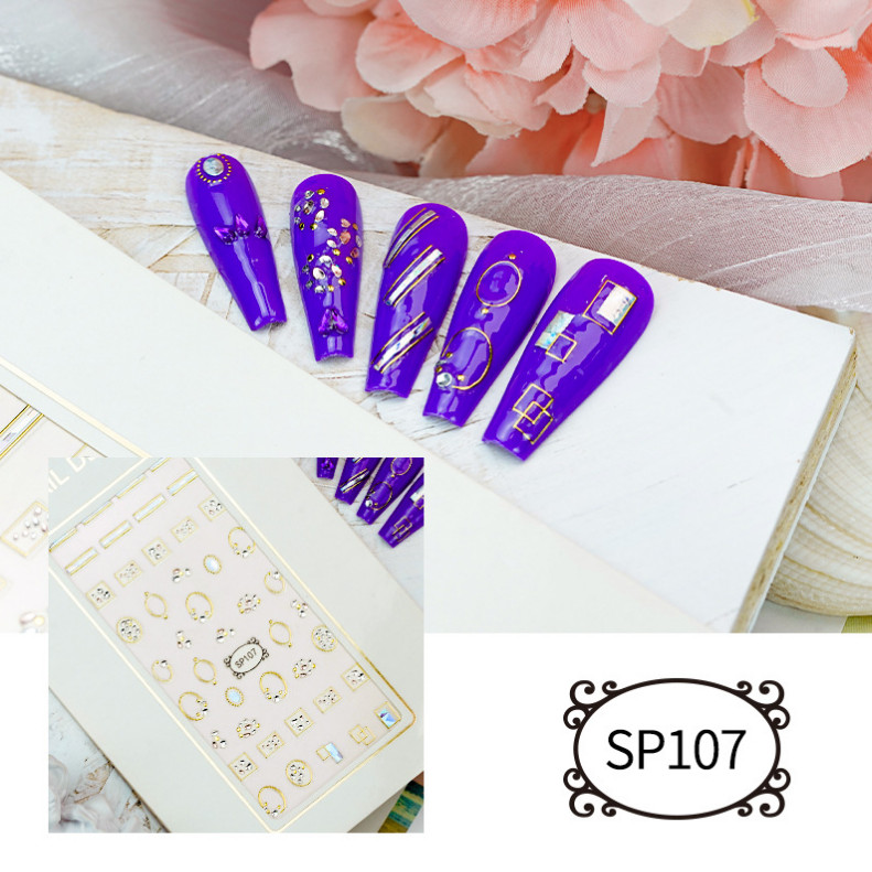 3D Nail Art Beauty Decal Stickers Adhesive Flower Daisy Starfish Geometry Line