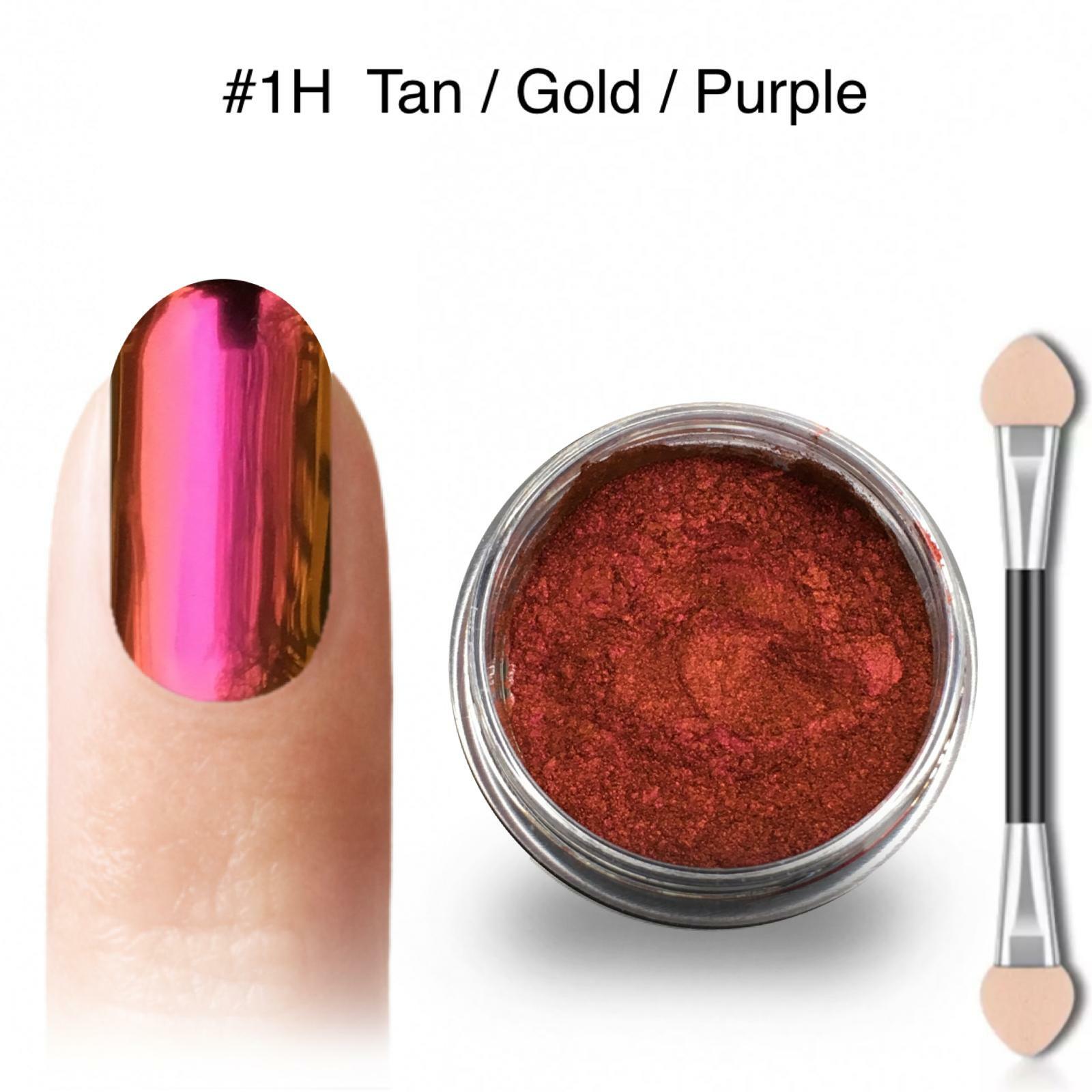 Chameleon Chrome Nail Powder Ultra Colour Shifting Mirror Purple Rose Gold Pigme