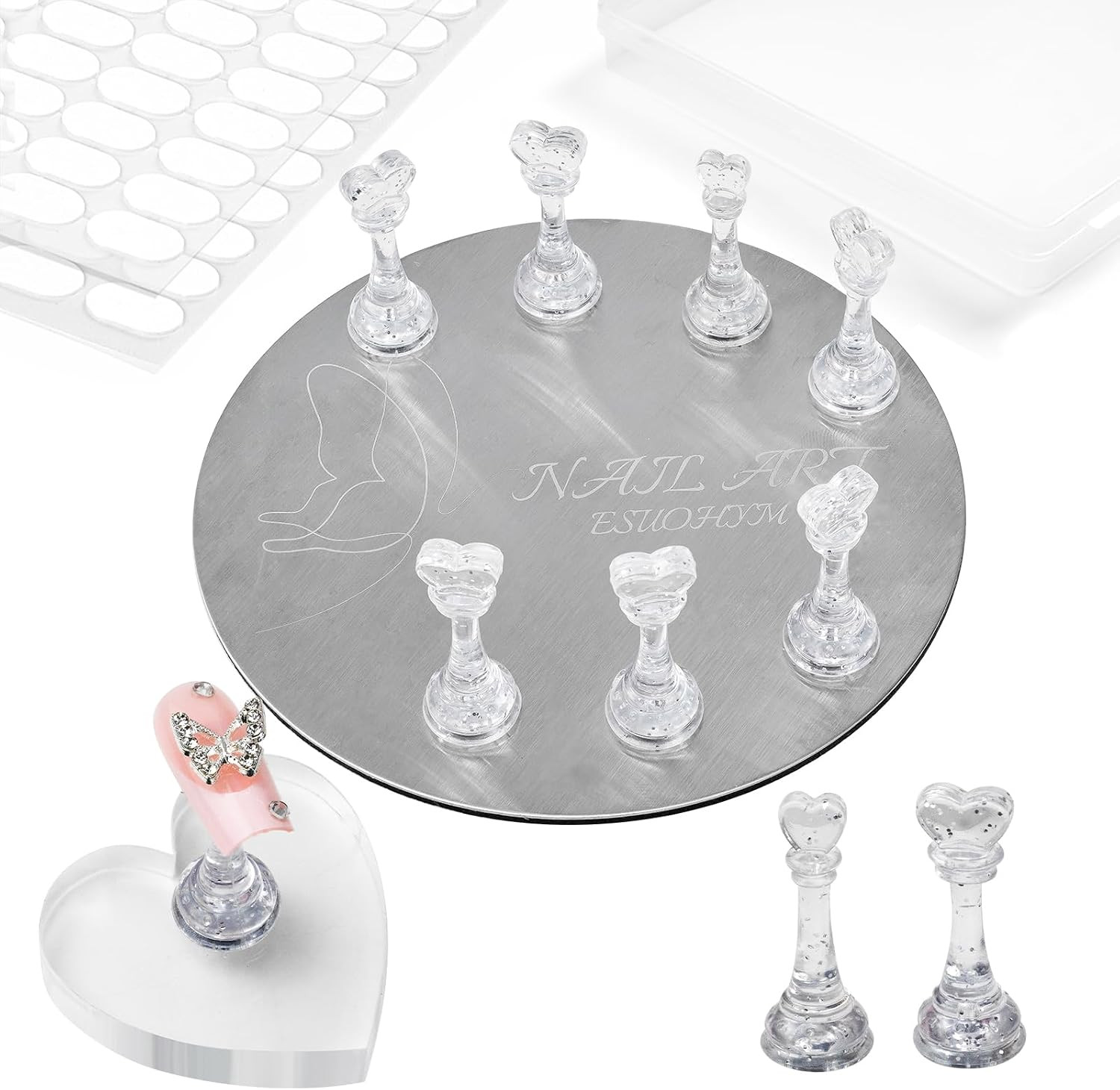Nail Stand for Press on with Nail Art Brushes Nail Holder for Painting Practice