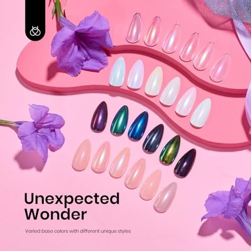 Aurora Pearl Chrome Nail Powder Kit – 6 Iridescent Colors, Base & Top Coat, Meta
