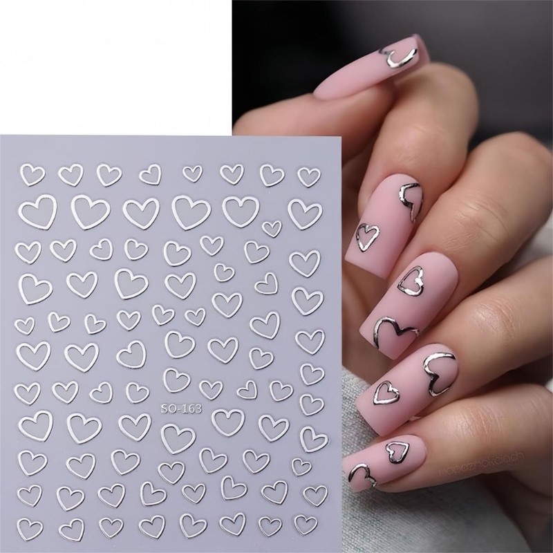 6 Sheet Valentine s Day Nail Art Decals Love Heart 3D Nail Art Stickers Gifts