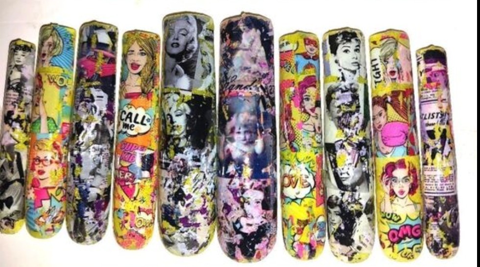Handmade 3XL Celebrity Themed Comic Book Theme Acrylic Press on Nails Sz Large