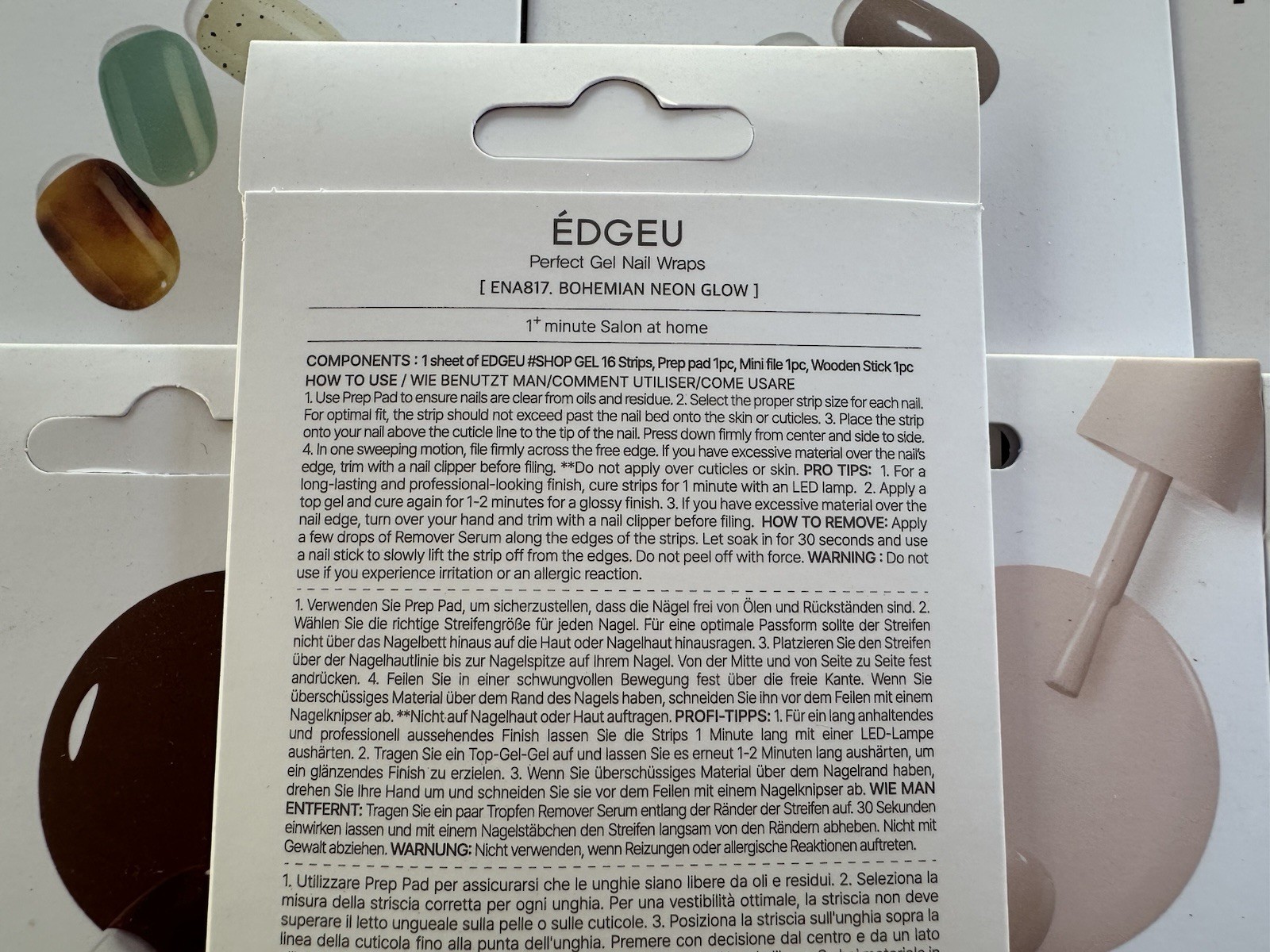 ÉDGEU Edgeu Perfect Gel Nail Wraps Lot Of 8 Mixed Designs