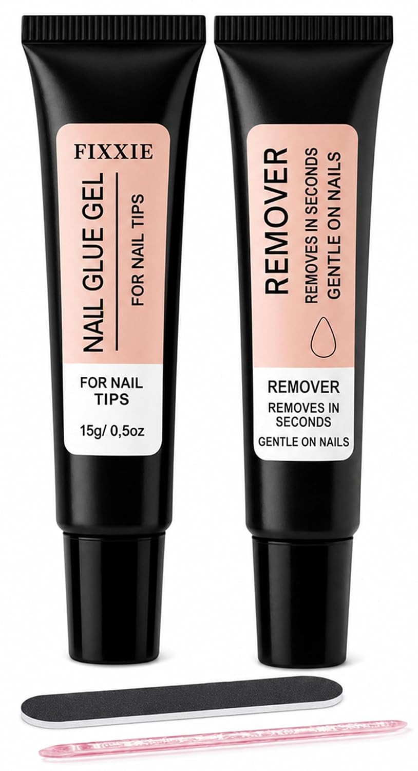 Super Strong Nail Glue Gel with Remover 15G/15Ml Extra Strong UV Free Nail Glue