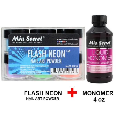 Mia Secret Monomer 4 oz with 6 Colors Set Nail Art Powder Selection (Pick Yours)