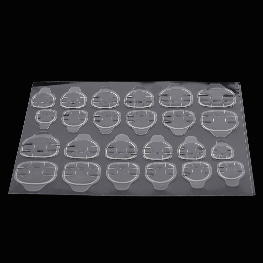 20 Sheets Nail Glue Double Sided Transparent Adhesive Stickers for Nail Tips