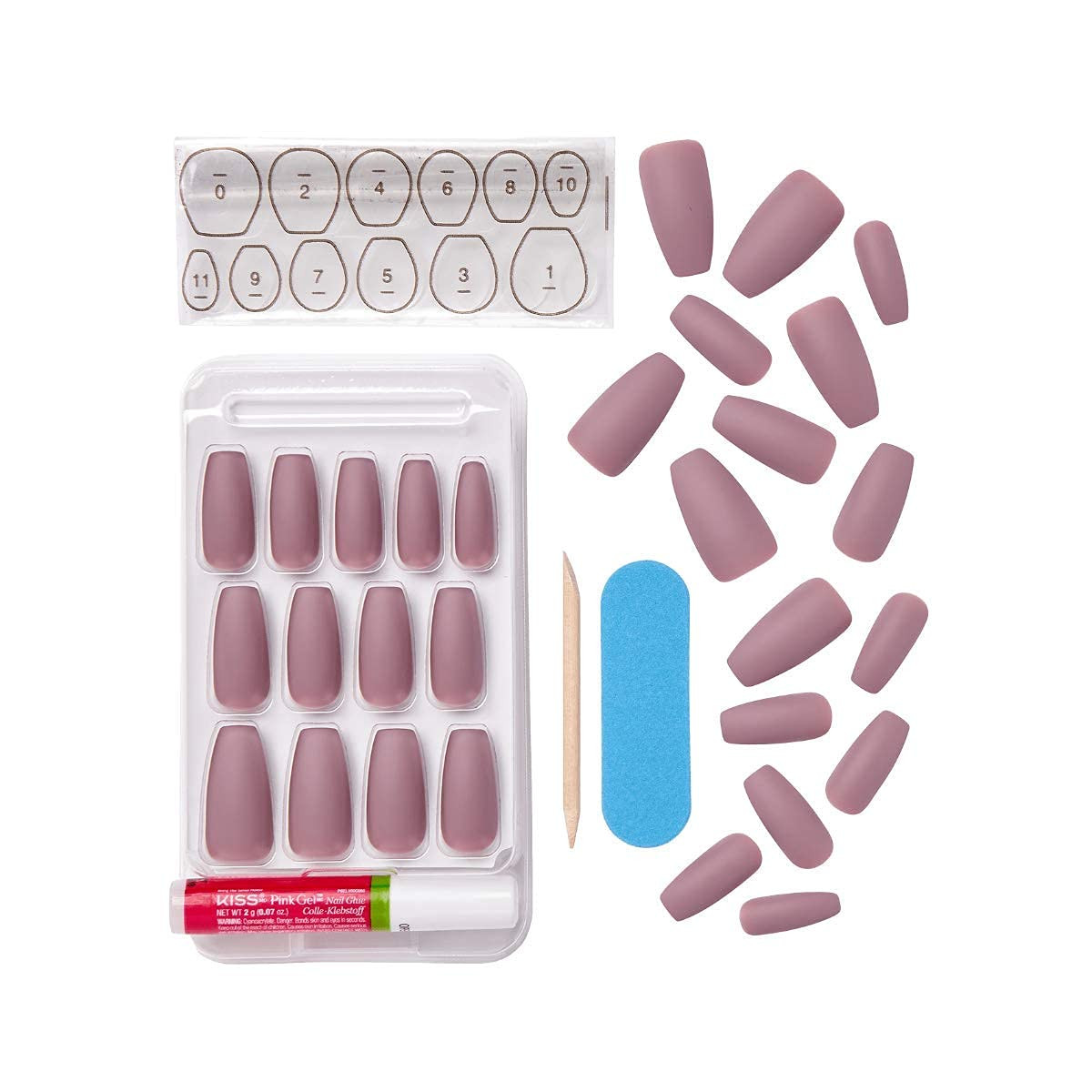 Gel Fantasy Ready-To-Wear Press-On Gel Nails, “Stick Together”, Long, Dark Pink,