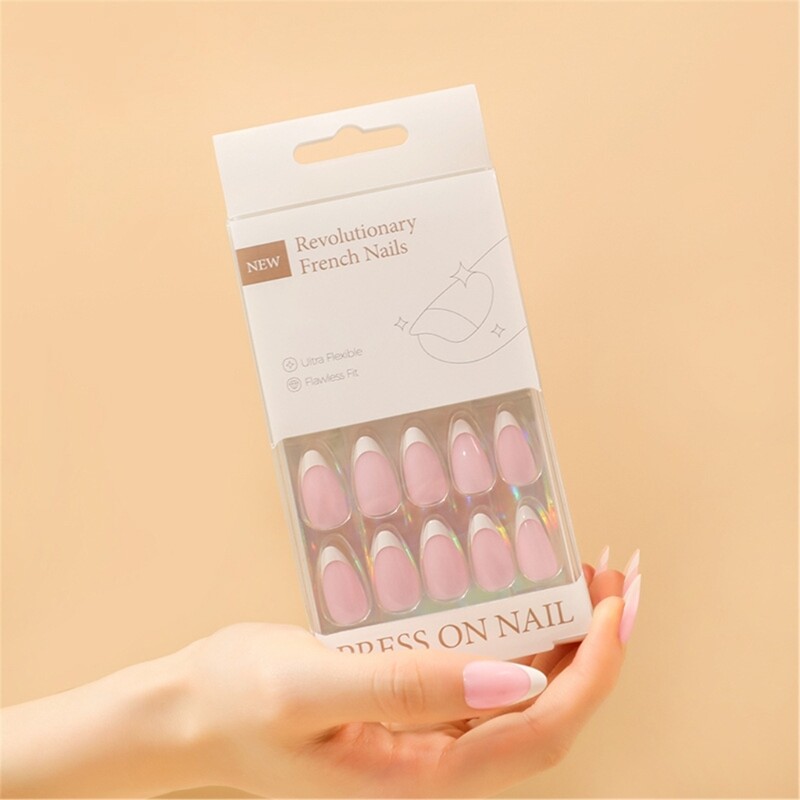 Medium Almond Press On Nails 30Pcs Set for Natural Looking Acrylic False Nails