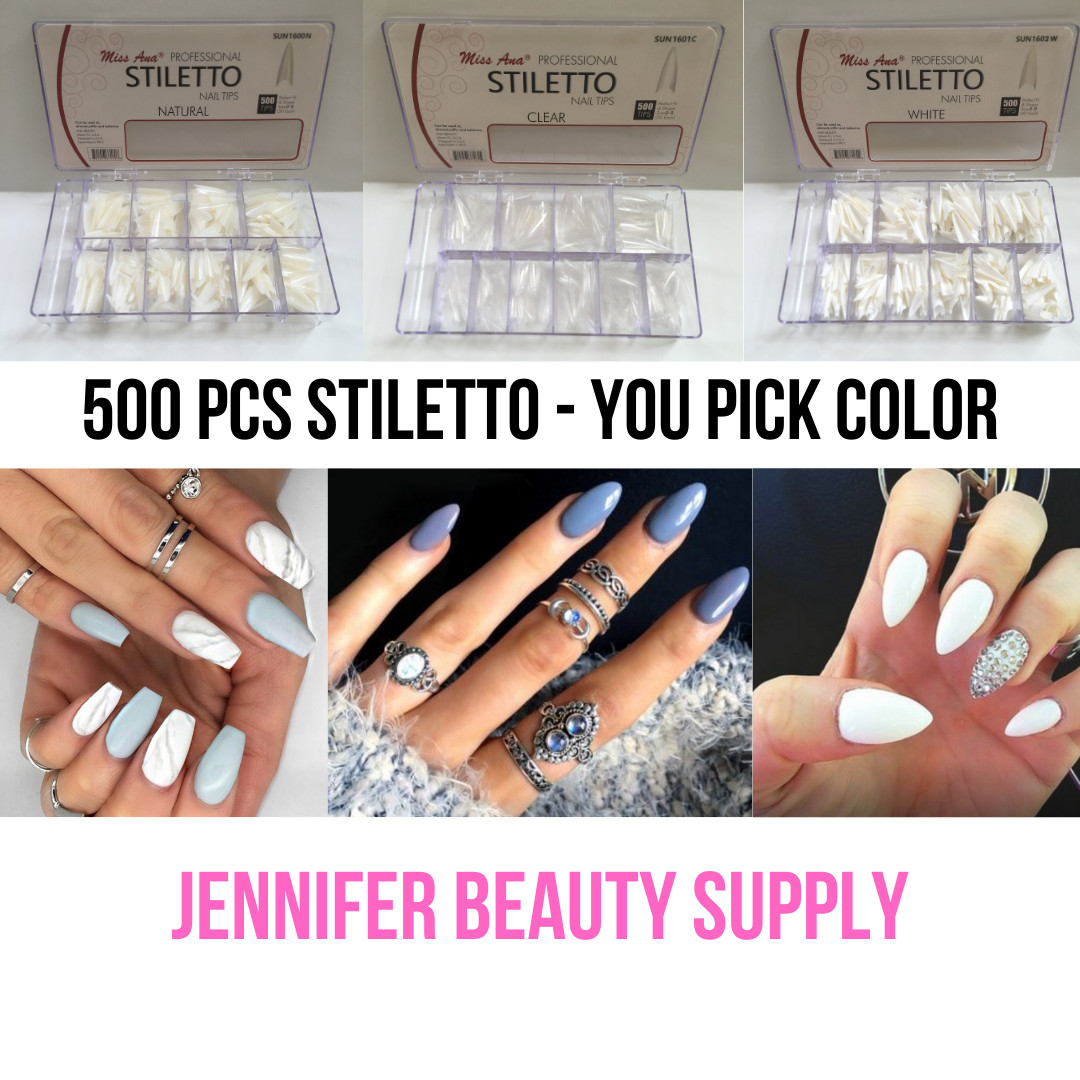 500-1000 PCS COFFIN NAIL TIPS LONG SQUARE FRENCH FAKE FALSE NAILS TRANSPARENT US
