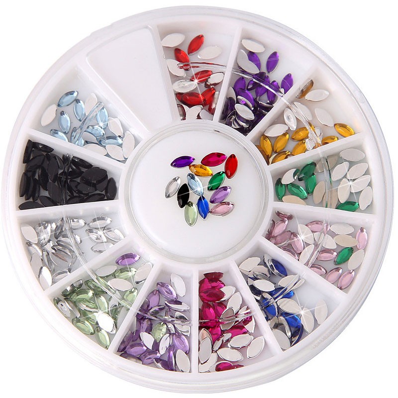 1Box Mixed Color Nail Rhinestone Wheel Irregular Beads For 3D Nail Art Decoratio