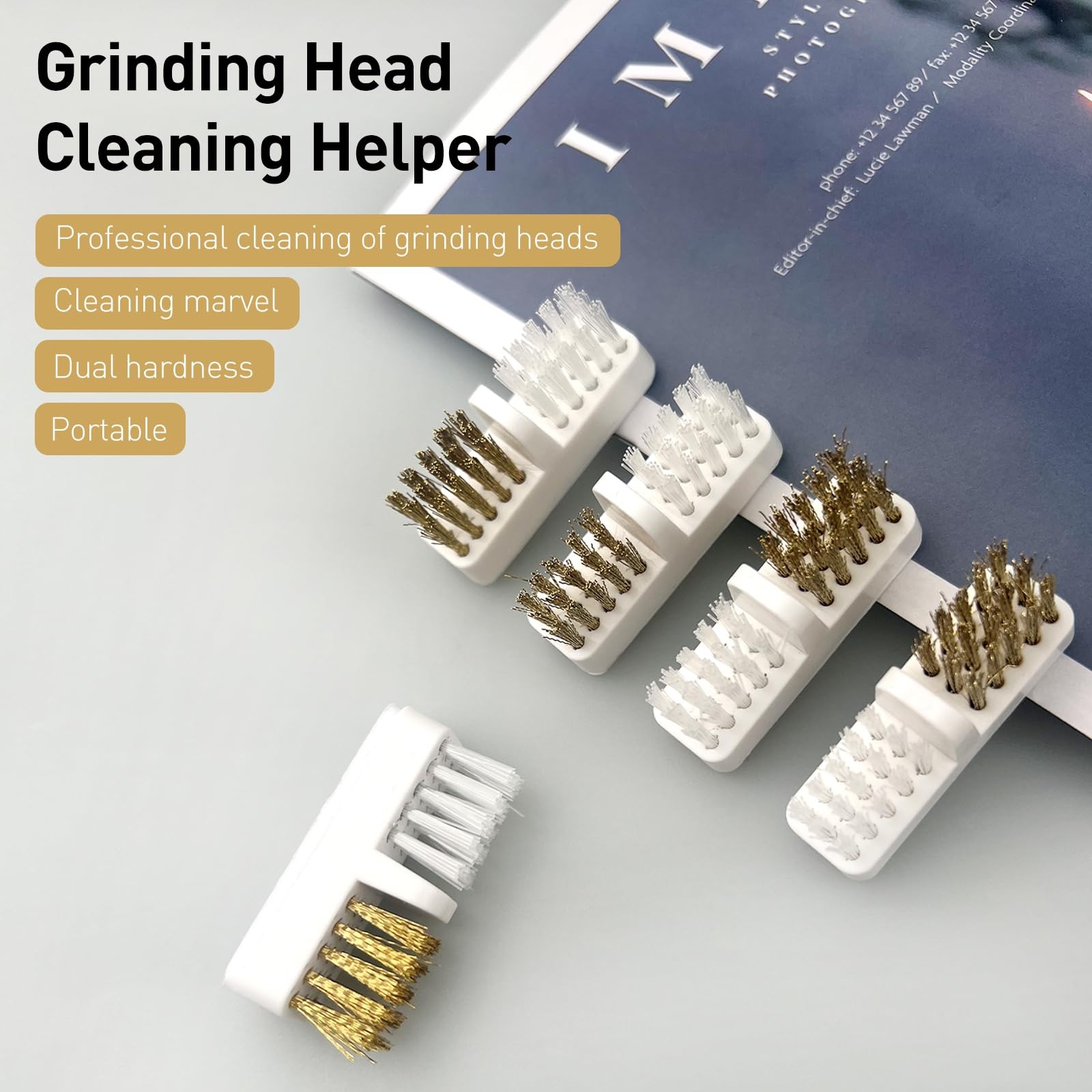2PCS Brass Cleaning Brush Professional Nail Cleaner Small Wire Brushes Rotary