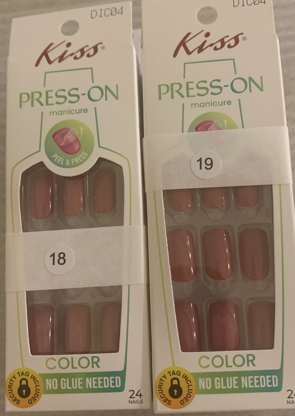 Kiss Press On 24 Nails Medium Gel Manicure Lean On Me Glossy Mauve Lot Of Two