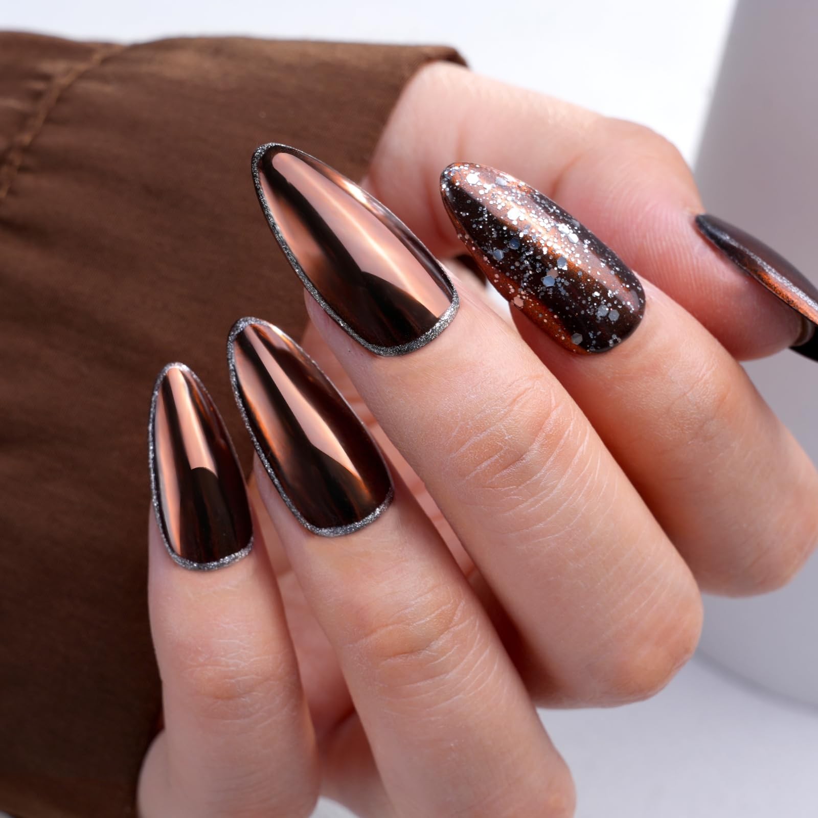 Pretty Diva Chrome Nail Powder – Coffee Chocolate Effect Nail Art Mirror Chrome