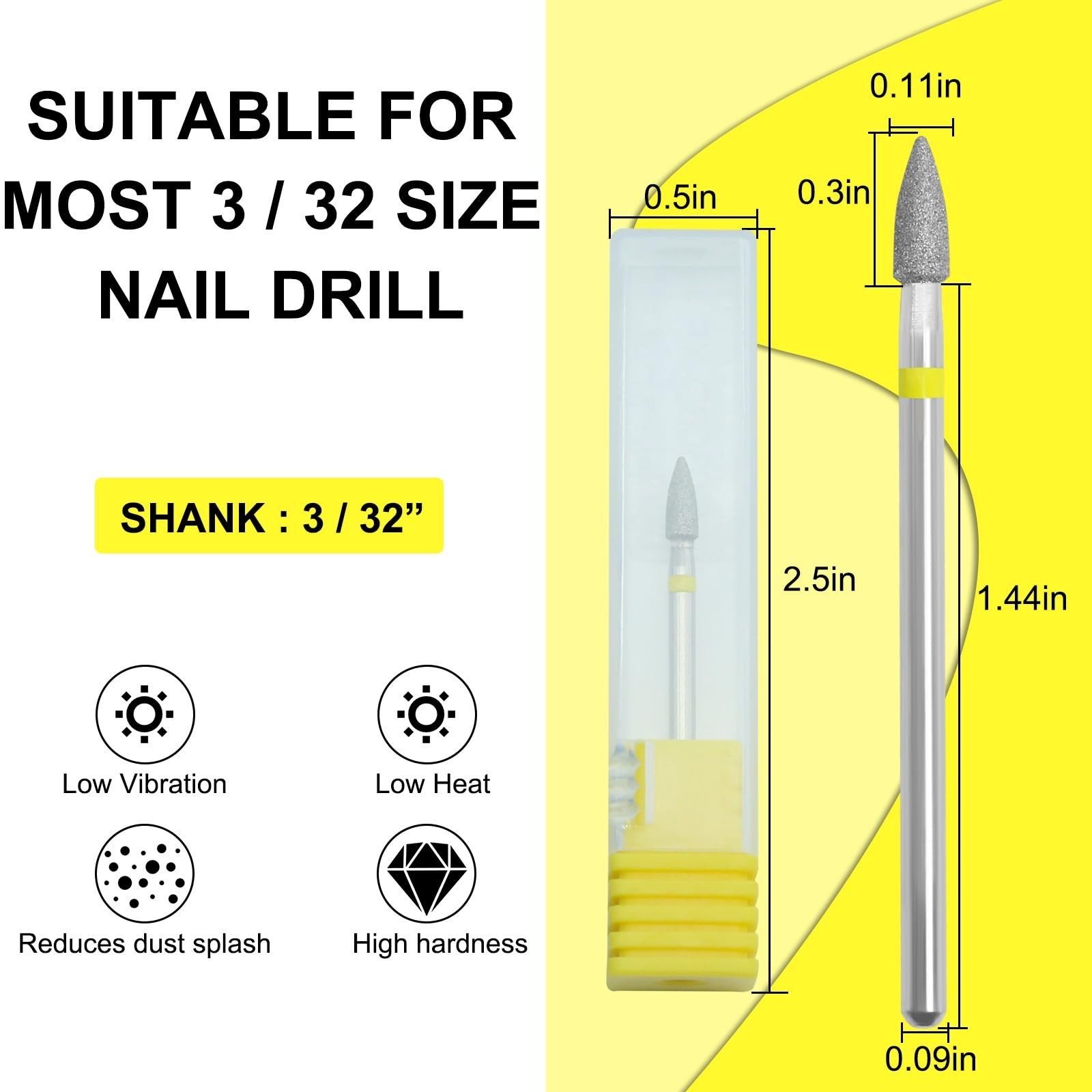 Nail Drill Bit Russian Manicure Drill Bits Nature Nail Buffer Bit for Cuticle…