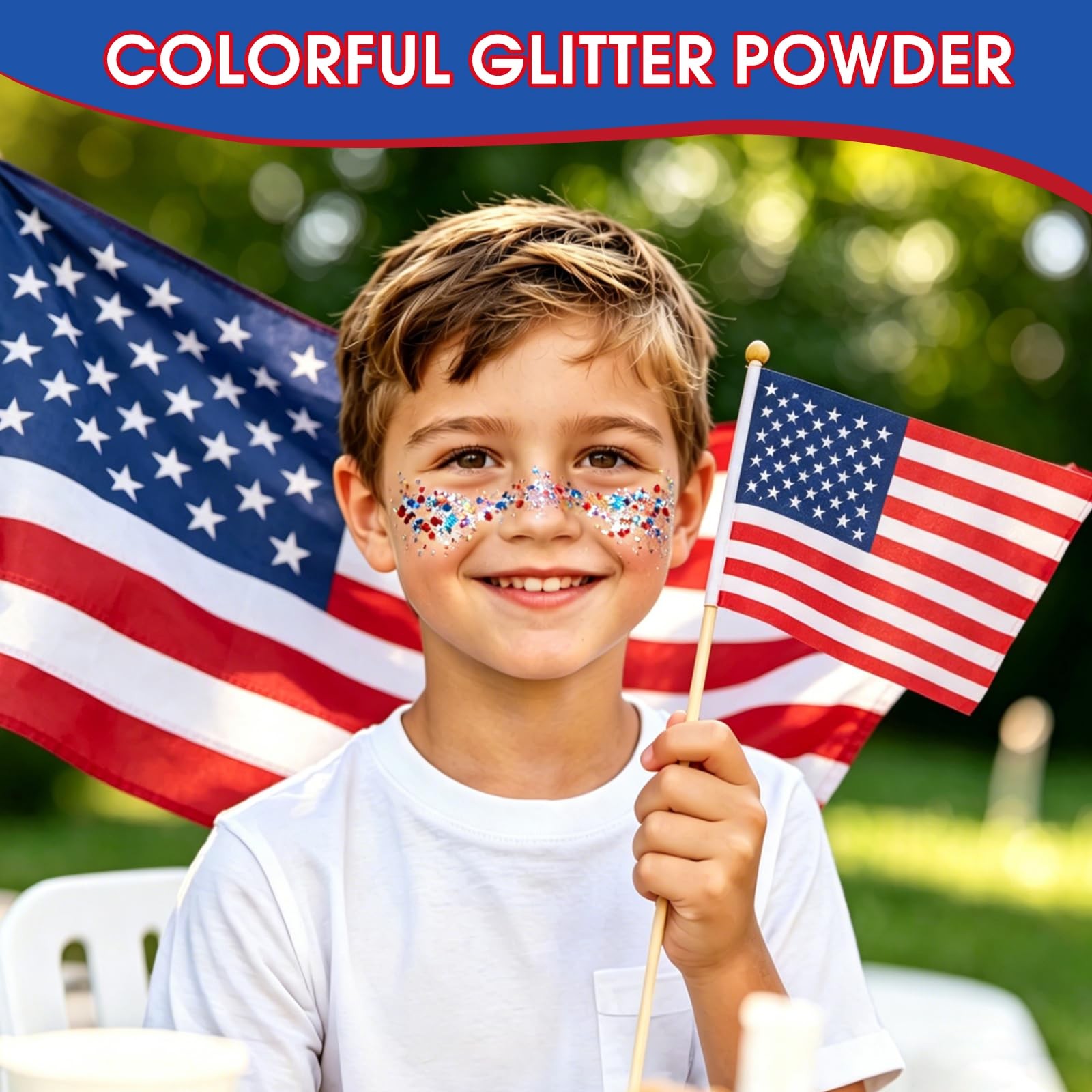 4th of July Glitter Stick, Body Glitter Stick,Mardi Gras ,Sparkling Hair Glit…