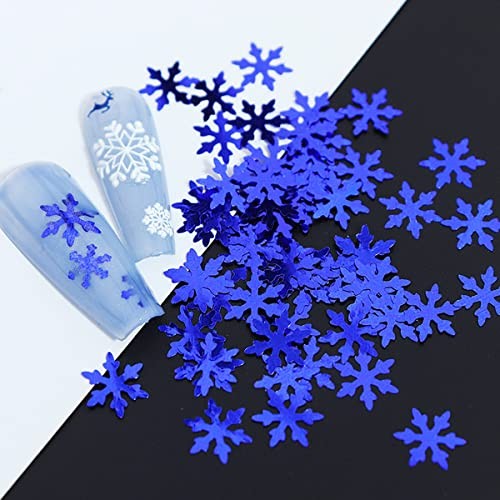 Blue Snowflakes Glitter Sequin for Nail Art Decorations, DIY Snowflake Nail