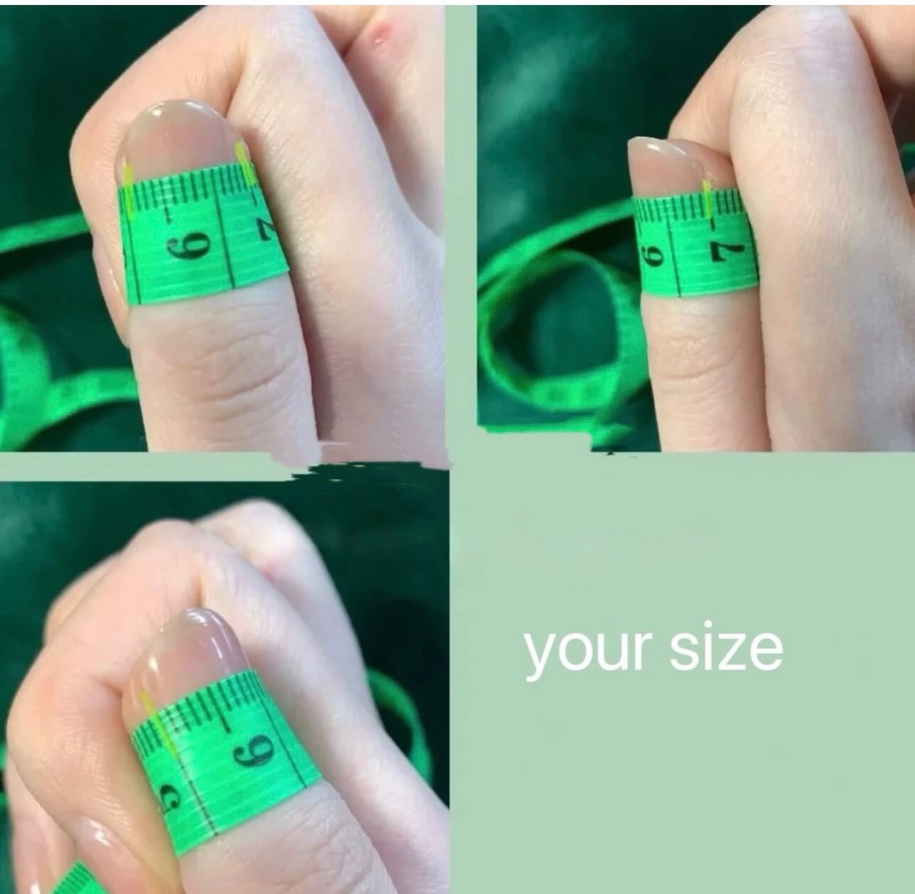 Press on Nails Square Shape Green Color with 3D Bowknot Design 112