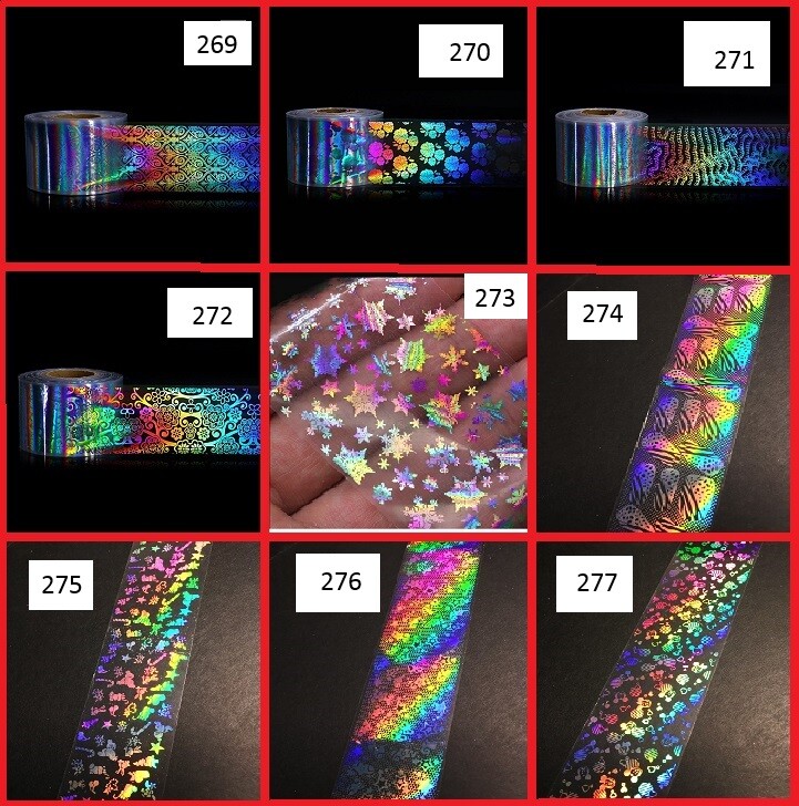 10- 50 Sheets Holographic Glitter Foil Nail Art Transfer Decor Tips Wraps Foil,