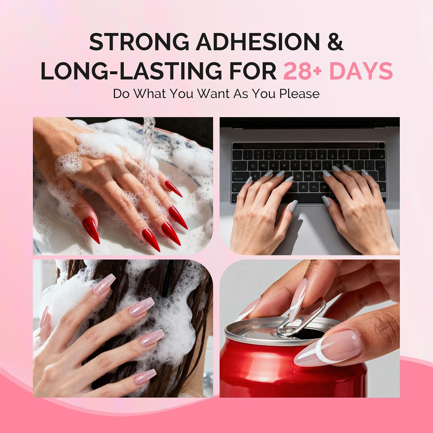 2Pcs*20G Solid Nail Glue Gel, Super Strong & Long Last Soft Gel Nail Tips Glue f