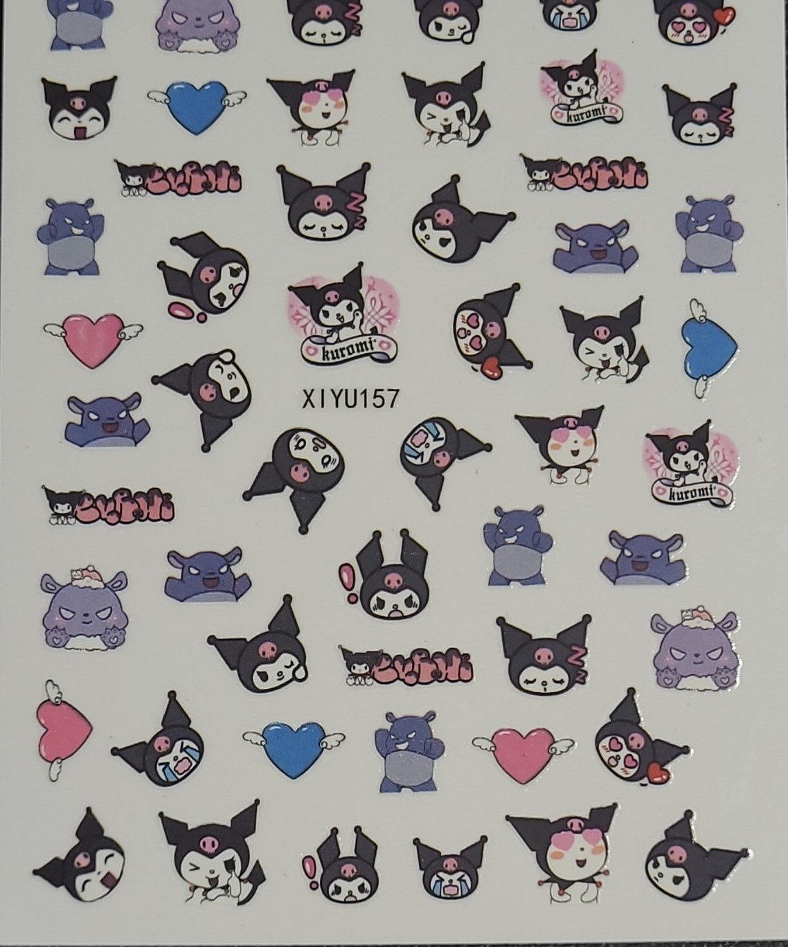 Kuromi Hello Kitty Nail Art Stickers