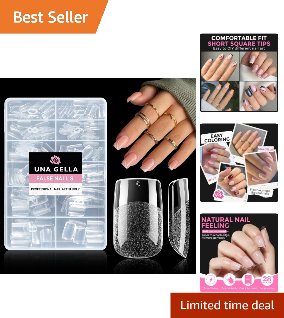Pre-shaped 216 Pcs Short Square Gel Nail Tips: Easy Application for Any Occasion