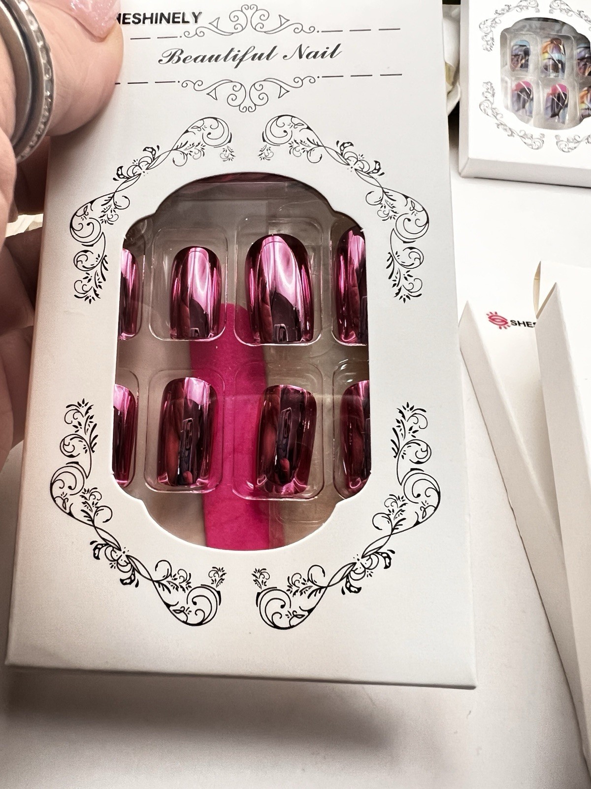 Lot Of 9 Boxes Of Press On Nails By Sheshinely New Sealed Almond Pinks Nudes