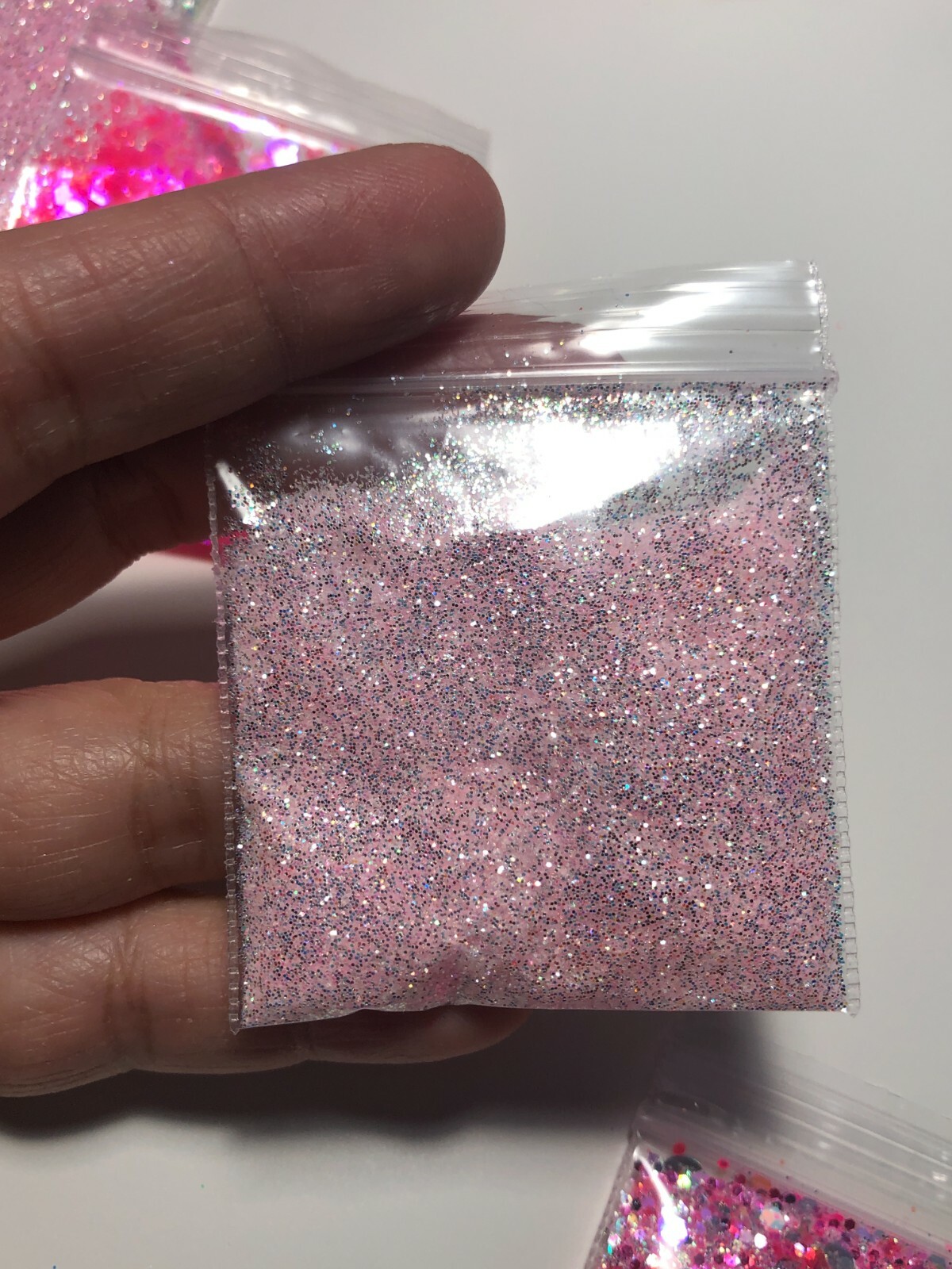Limited Edition Pink Glitter Mix ” Love Bunny” Acrylic Gel Nail Art US seller