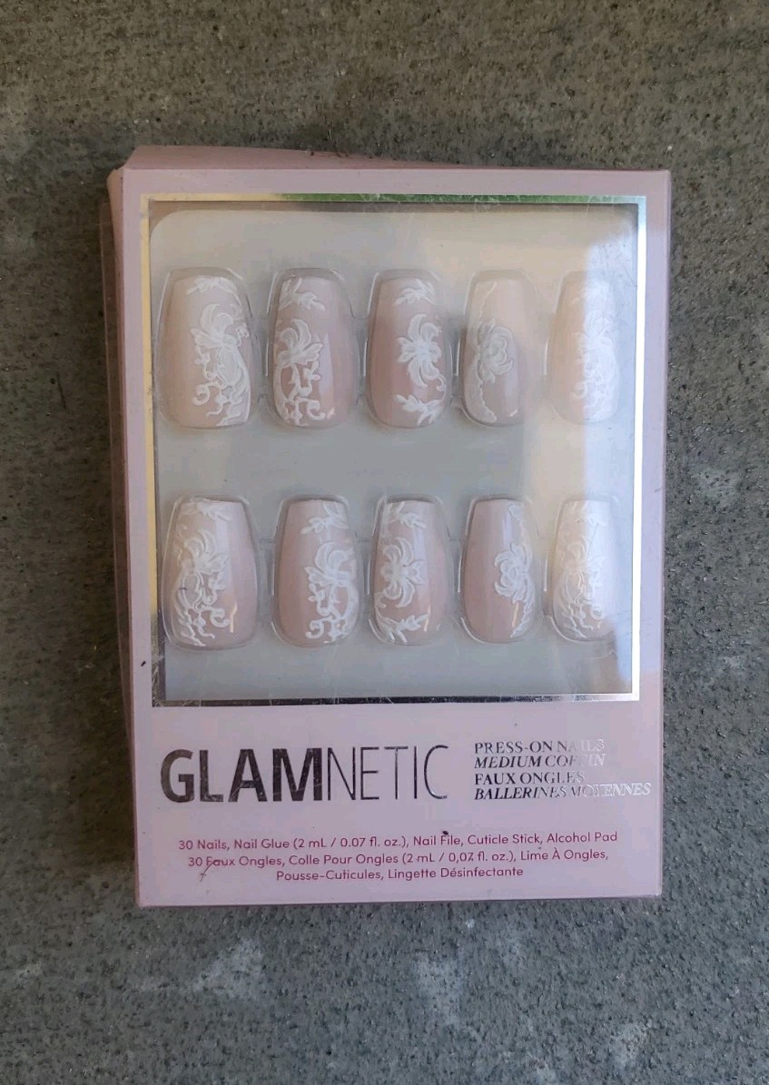 Glamnetic Press-On Nails – Lace Blush – 30ct