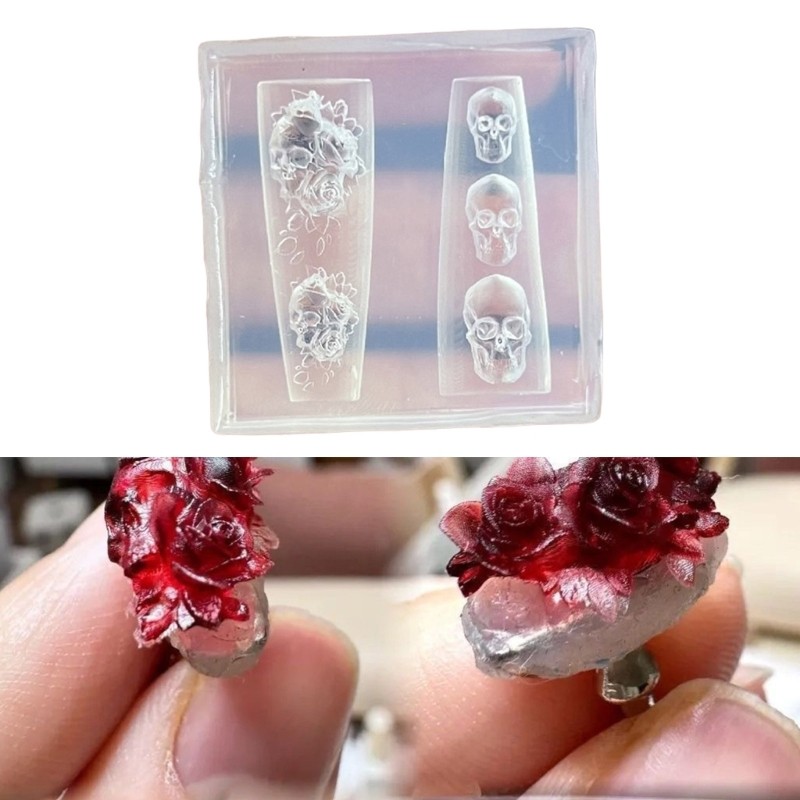 Easy Cleaning Embossed Nail Carving Mold For Nail Charm Accessory Crafting