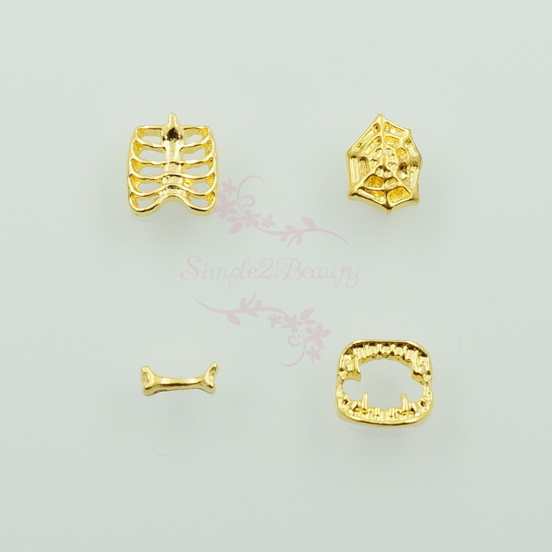 40pcs Mix 4 Styles Halloween Nail Art Alloy Charms Jewelry 3D DIY Design Decor