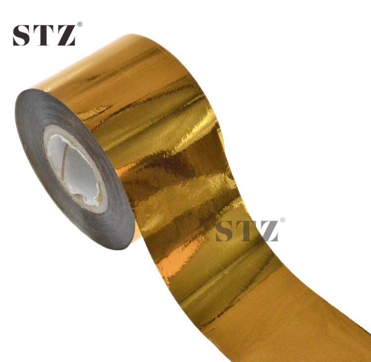 Holographic Nail Foils Wraps Mirror Shine Stickers Silver Gold 4pc x 20cm SET