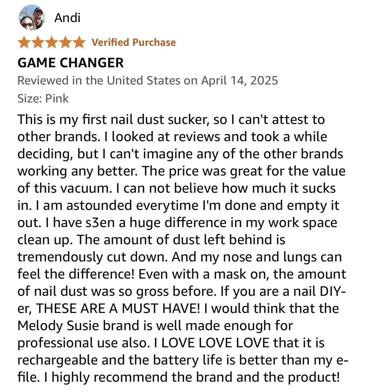 MelodySusie Cordless Nail Dust Collector
