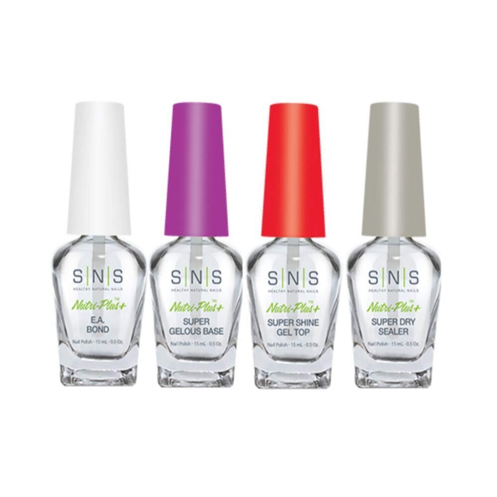 SNS Liquid Set 4/0.5oz – EA Bond, GELOUS Base, Sealer Dry, Gel Top