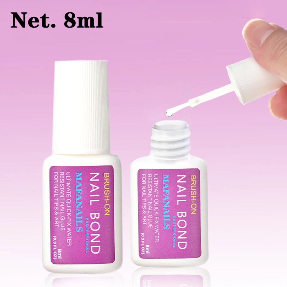 EXTRA STRONG NAIL GLUE 🔥BRUSH-ON FOR ACRYLIC TIPS PRESS,ON FIX BROKEN NAILS